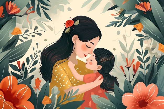 Illustration numérique pour la Journée internationale de la mère