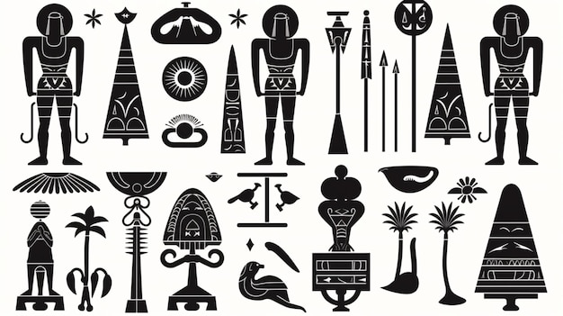 Illustration d'objets de l'Egypte ancienne