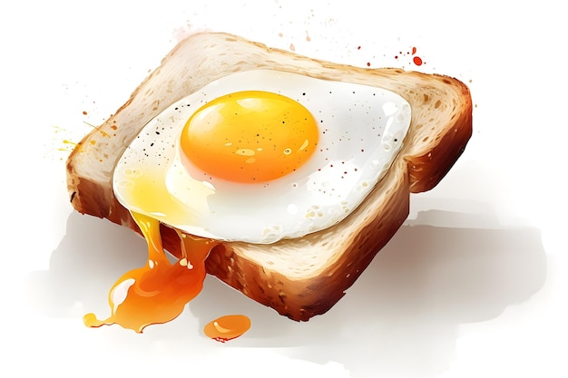 Une illustration d'un œuf au plat sur un toast