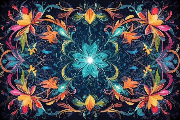 Photo illustration d'une œuvre d'art à motifs lumineux