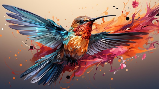 illustration d'un oiseau coloré