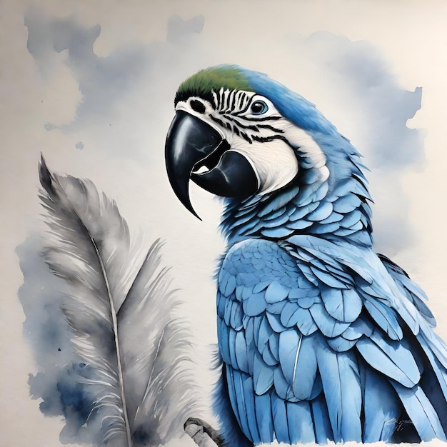 Illustration d'un oiseau tropical à l'aquarelle