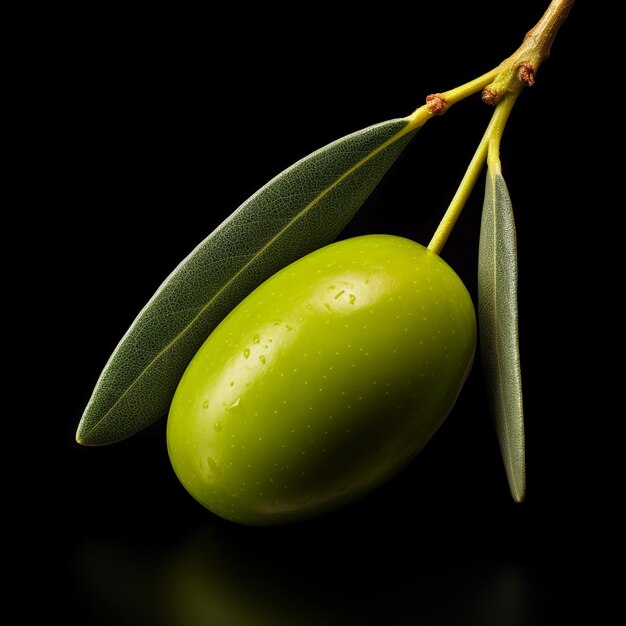 Photo illustration de l'olive sans feuille vue latérale image du côté isoler