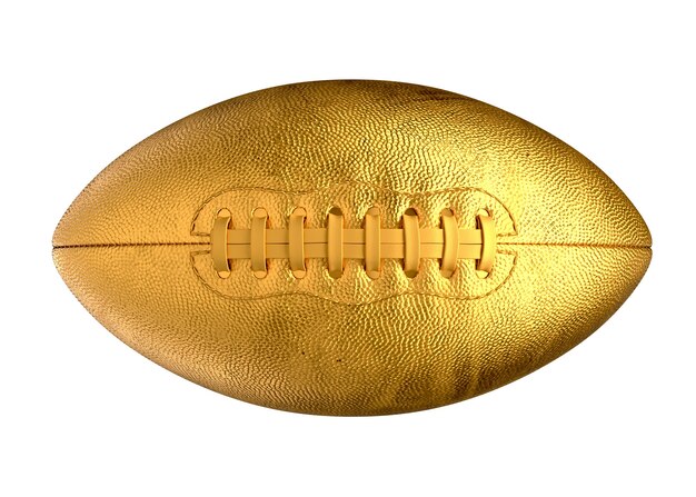 D illustration d'or ballon de football américain isolé sur blanc