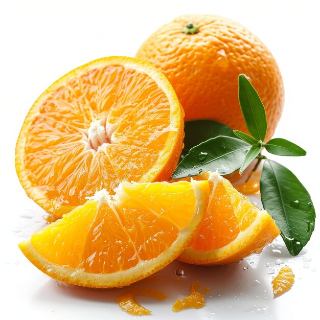 illustration oranges sur blanc