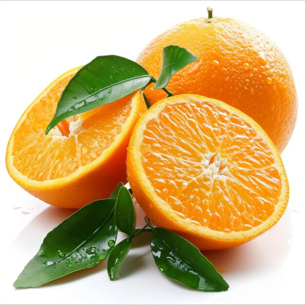 illustration oranges contre blanc