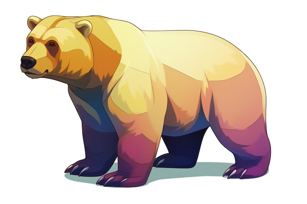 Illustration d'un ours brun sur fond blanc