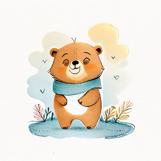 illustration d'ours mignon avec sal