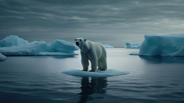 Photo illustration d'ours polaires en hiver 3d réaliste