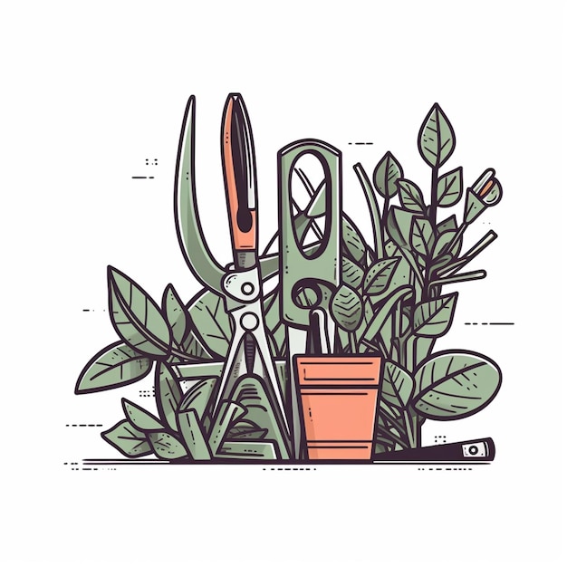 Illustration d'un outils de jardin