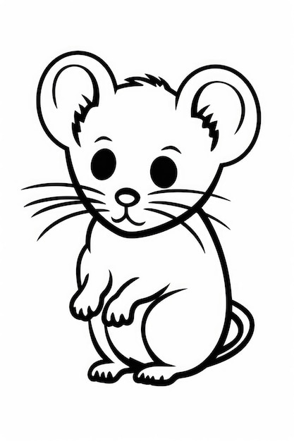 illustration de page à colorier de souris pour les enfants