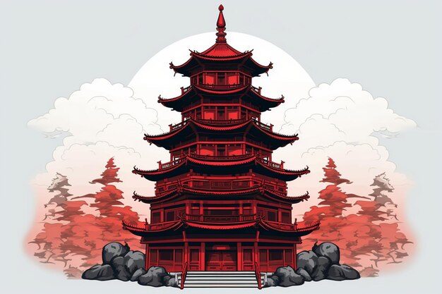 Photo illustration de la pagode chinoise