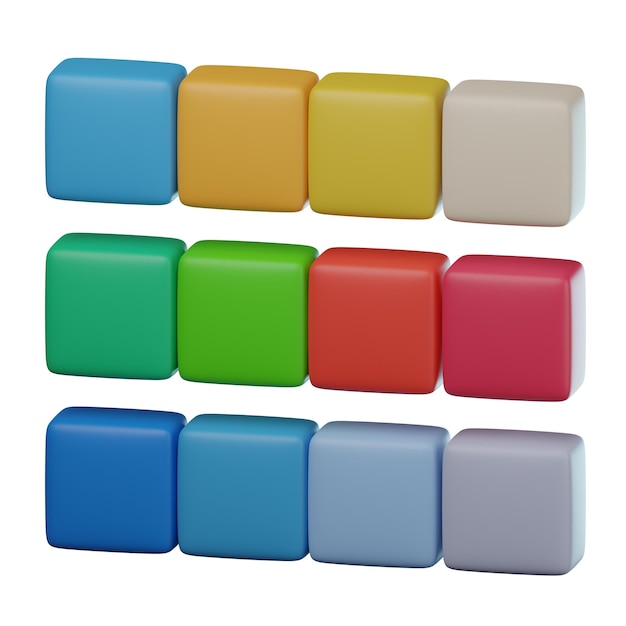 Illustration de la palette de couleurs 3D