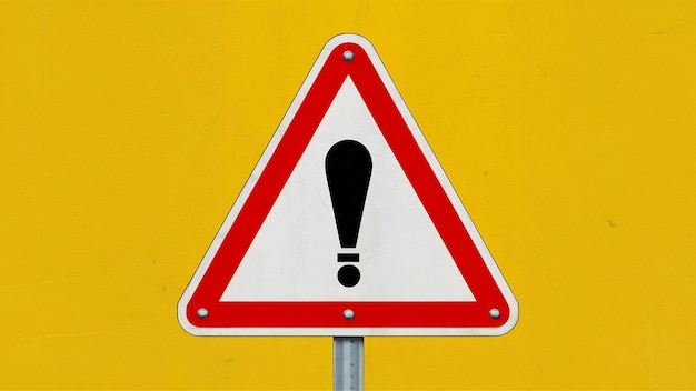 Illustration d'un panneau d'avertissement rouge sur une zone critique sur un blanc