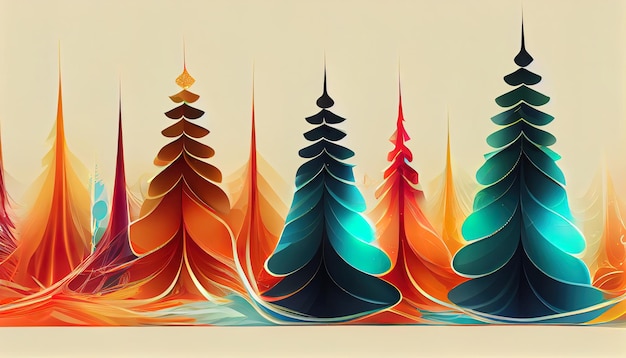 Illustration de papier peint abstrait arbre de noël fond en-tête