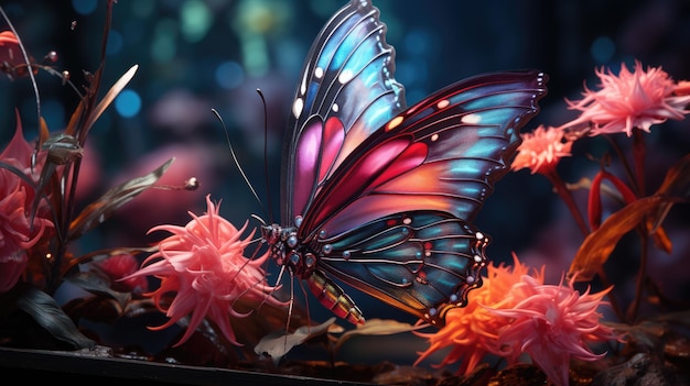 Illustration de papillon le plus étonnant fond de papier peint HD 8K Image photographique de stock