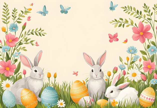 Illustration de Pâques avec des œufs de Pâque et Pâques