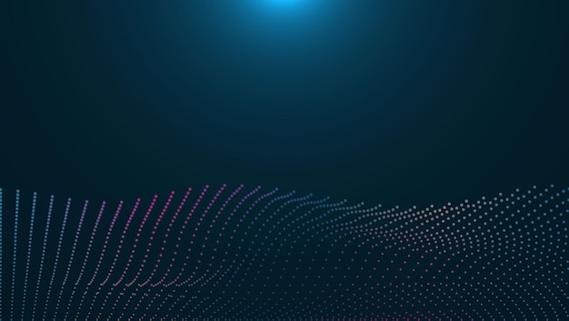 Illustration de particules de mouvement de ligne de points. Concept futuriste brillant de la lumière de la technologie des cyberespaces.