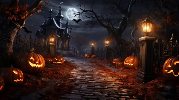 Photo illustration de la patch de citrouille d'halloween