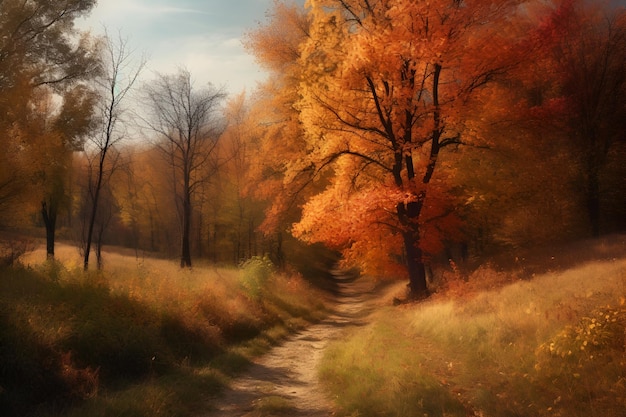 Photo illustration d'un paysage d'automne