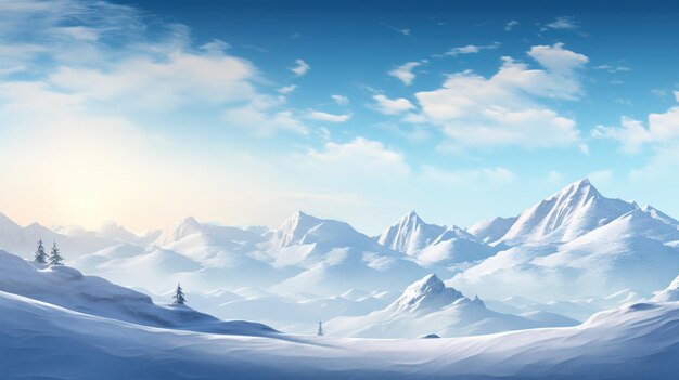 Illustration de paysage enneigé d'hiver