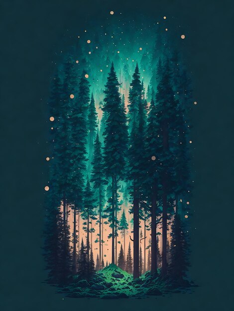 illustration de paysage forestier