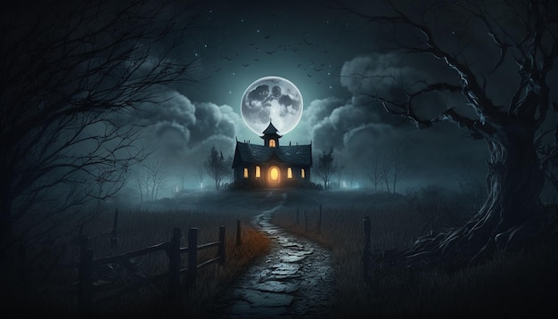 illustration de paysage d'halloween