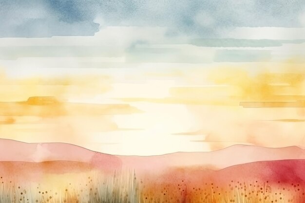 Photo illustration de paysage minimaliste neutre à l'aquarelle