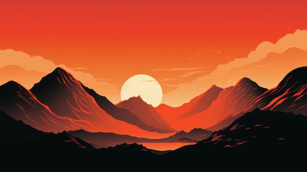 Illustration d'un paysage de montagne vibrant en résolution 8k