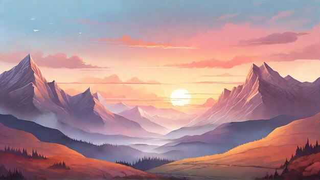 Illustration d'un paysage montagneux à couper le souffle