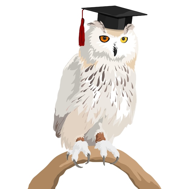 L'illustration pédagogique de l'autocollant Wise owl png à fond transparent
