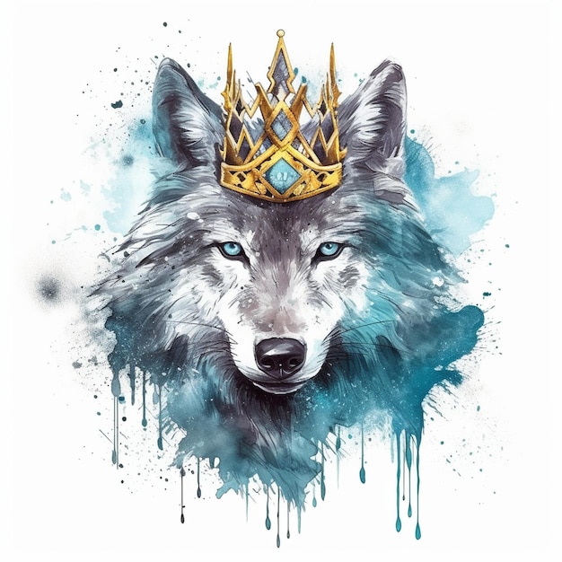 Illustration de peinture aquarelle loup beau vecteur