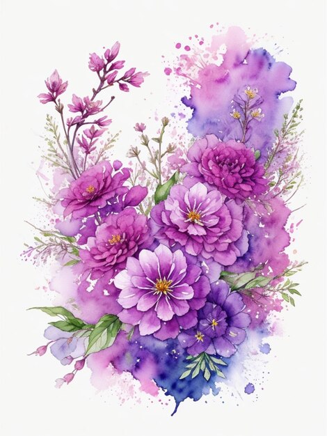 illustration de la peinture aquarelle de Quinacridone Magenta