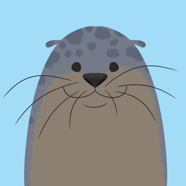 Illustration de personnage de dessin animé de phoque souriant pour enfants