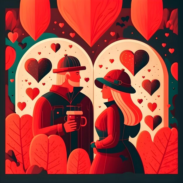 Illustration de personnes mignonnes saint valentin