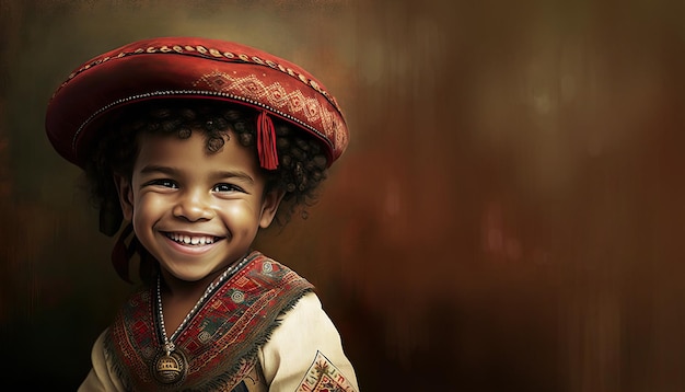 Illustration d'un petit garçon brésilien par AI générative
