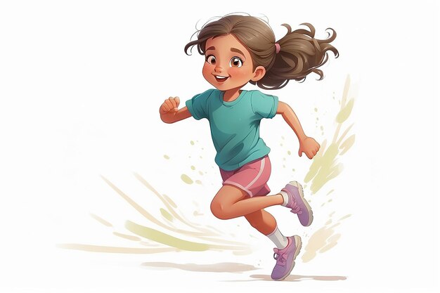 Photo illustration d'une petite fille qui court