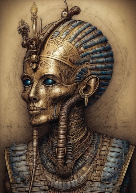 Illustration de Pharaon dans un décor fictif pour l'art conceptuel du personnage égyptien