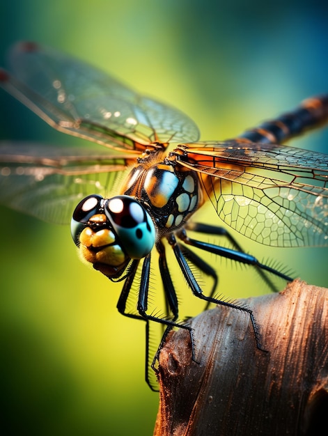 Illustration d'une photo rapprochée de la libellule Détail de l'arrière-plan Bokeh