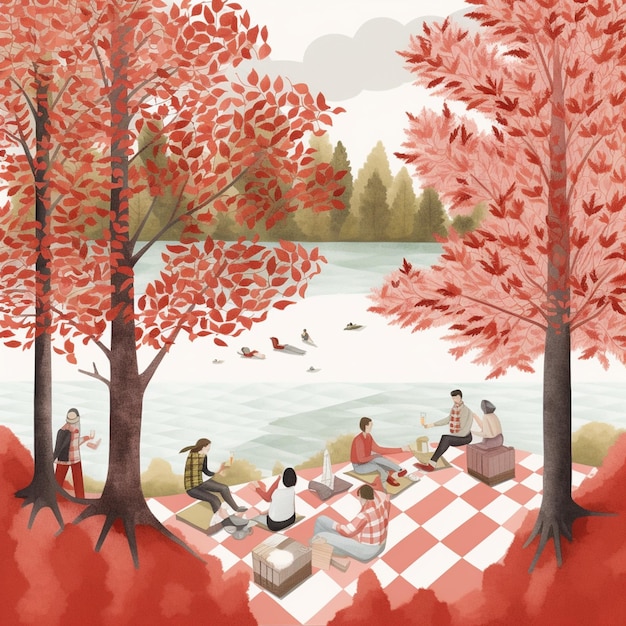 Illustration d'un pique-nique au parc du canada
