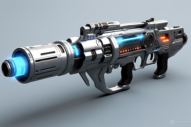 Illustration de pistolet laser futuriste non létale ai générative