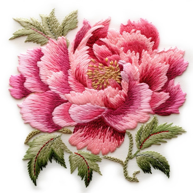 une illustration de pivoine de fleurs roses vintage