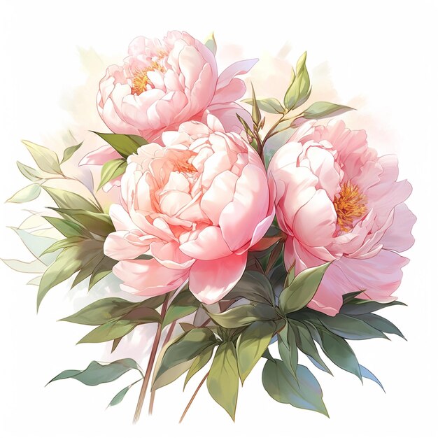 Illustration des pivoines