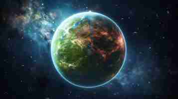 Photo une illustration d'une planète avec une atmosphère lumineuse