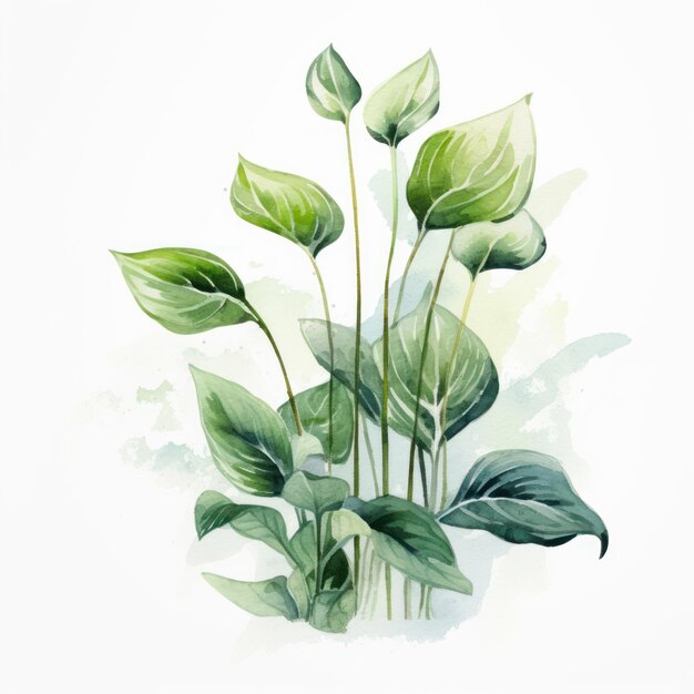 Illustration de plante aquarelle sur fond blanc