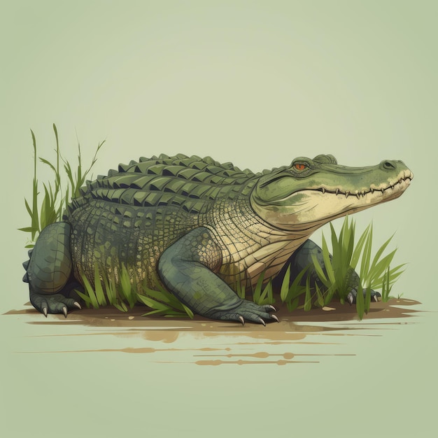 Photo illustration plate d'un alligator entier