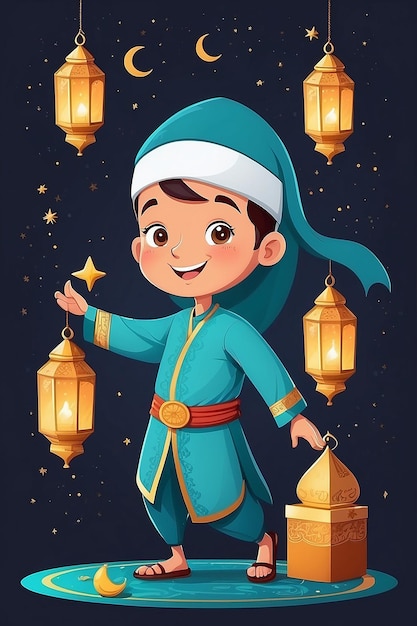 Illustration plate de la célébration du Ramadan