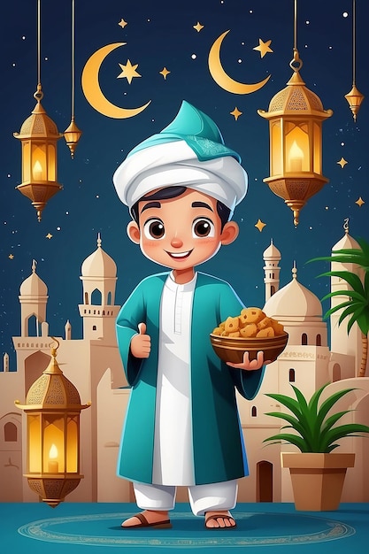 Illustration plate de la célébration du Ramadan