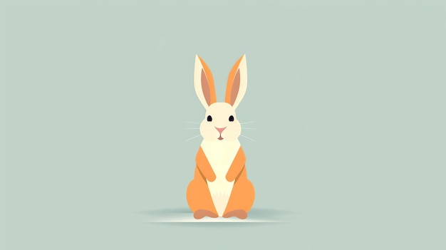 Illustration plate de dessin animé de lapin unique Minima listingsingl Generative ai