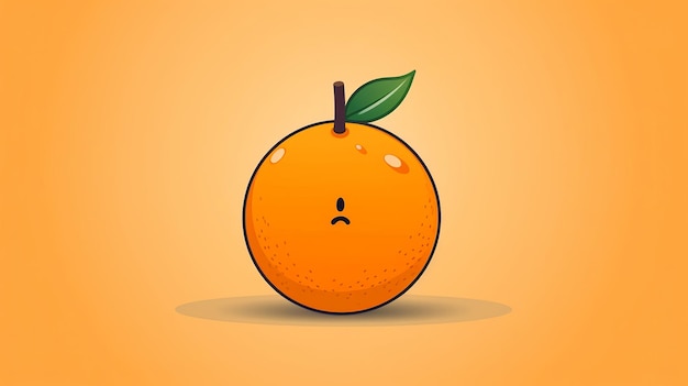 Illustration plate de dessin animé orange unique Minima listingsingl Generative ai
